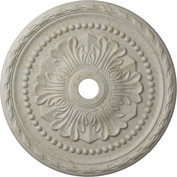 Ekena Millwork Palmetto Medallion (Canopies up to 7 5/8"), 31 1/2"OD x 3 5/8"ID x 1 3/4"P, Pot of Cream Crackle CM31PMPCC - main